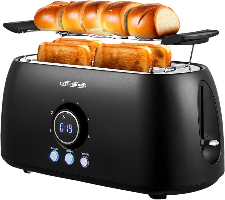 Actual product image Steinborg Langschlitztoaster mit Brötchenaufsatz