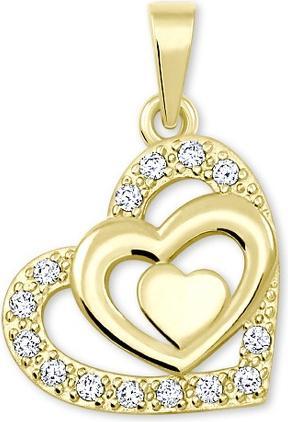 Brilio Gold heart pendant with crystals 249 001 00556