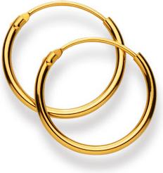 Natsumi Schmuck Creolen Gelbgold 18K/750 Ø 11mm Rund (750/18 K Gelbgold)