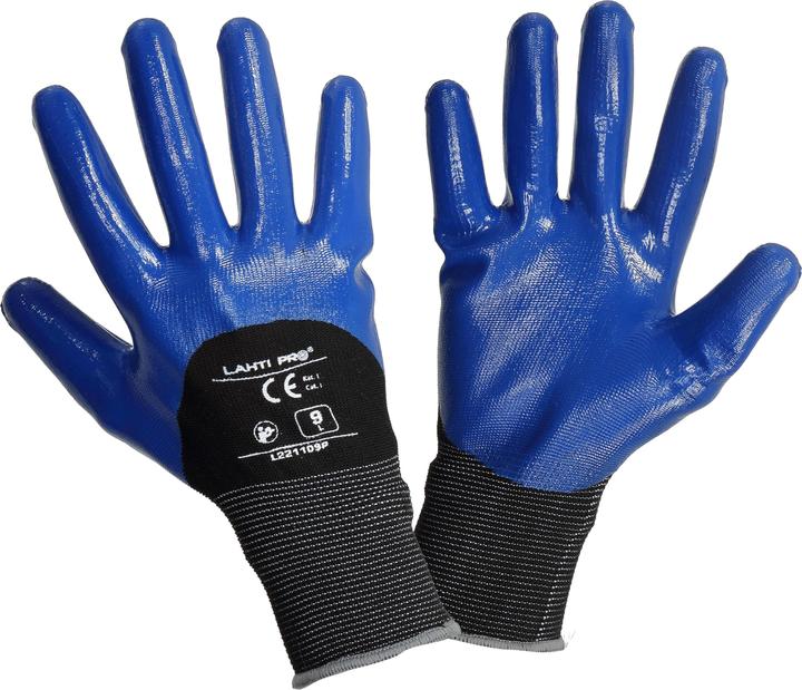 Produktbild Lahti Pro Nitrogen gloves. black and purple. l221110p, 12 pairs, "10", ce, lahti (10)