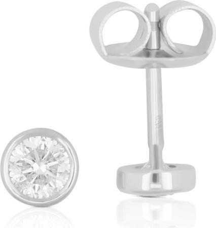 Muau Ohrstecker Zargen-Fassung (Weissgold 750)