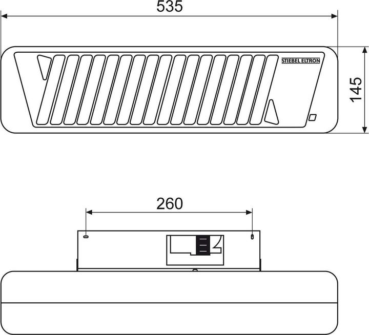 Actual product image Stiebel Eltron IW 120 infrared quartz heater, 1.2 kW, TÜV/GS tested, white, without plug, 230V (1200 W)