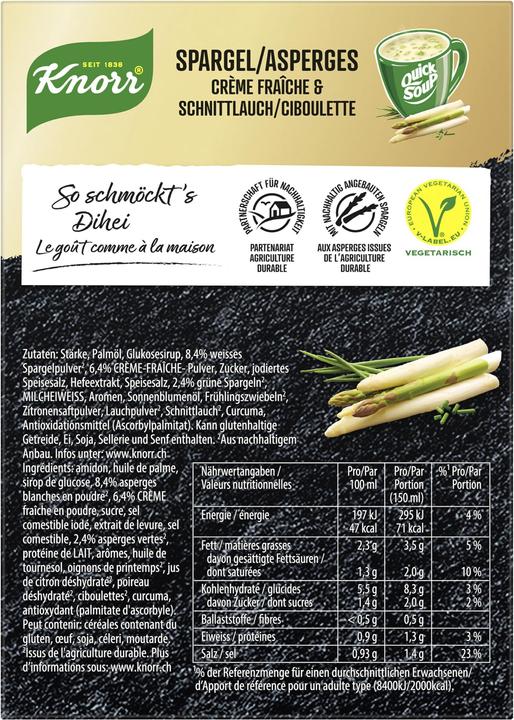 Image du produit Knorr Suprême quick soup Asperges à la crème fraîche et à la ciboulette, soupe vite préparée