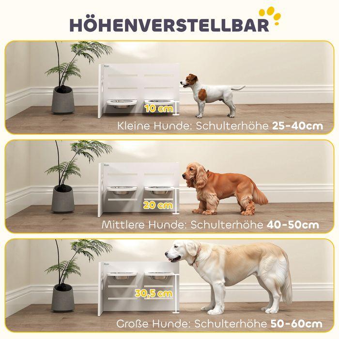 Produktbild Swisshandel24 Hundenapf erhöht, Höhenverstellbar Futternapf für Hunde mit Separatem Design (1 l)