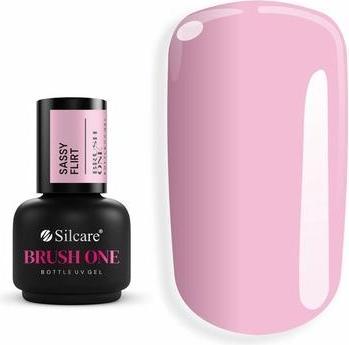Silcare Brush One Bottle Gel Building Gel In A Bottle With Brush Sassy Flirt 15g (Smalto per unghie effetto gel)