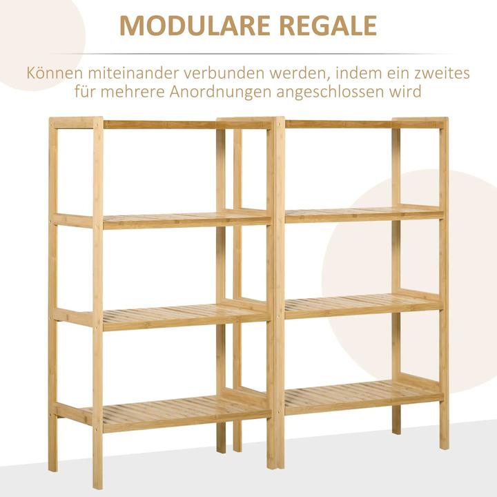 Produktbild Homcom Standregal Bücherregal Bambus Natur 62x33x112cm