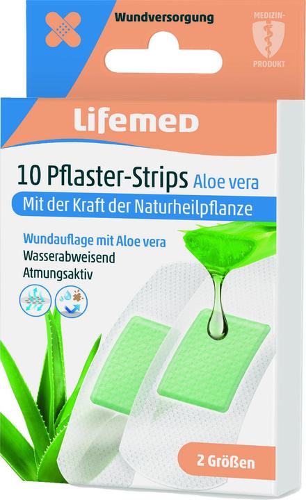 Produktbild Lifemed Pflaster-Strips „Aloevera“ 2 Grössen weiss, Inhalt: 10 St. 19 x 72 mm (10 x)