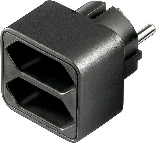 Actual product image Goobay Euro multiple adapter, black (CEE 7/16, 2 x)