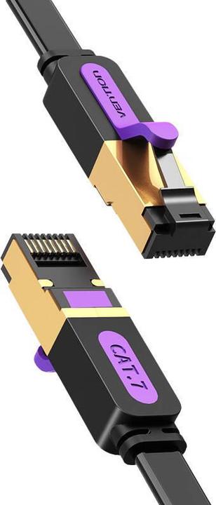 Actual product image Vention Flat UTP Category 7 Network Cable ICABK 8m Black (UTP, CAT7, 8 m)