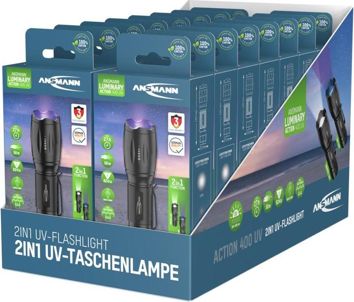 Produktbild Ansmann Taschenlampe Action 400 UV (3.75 cm, 100 lm)