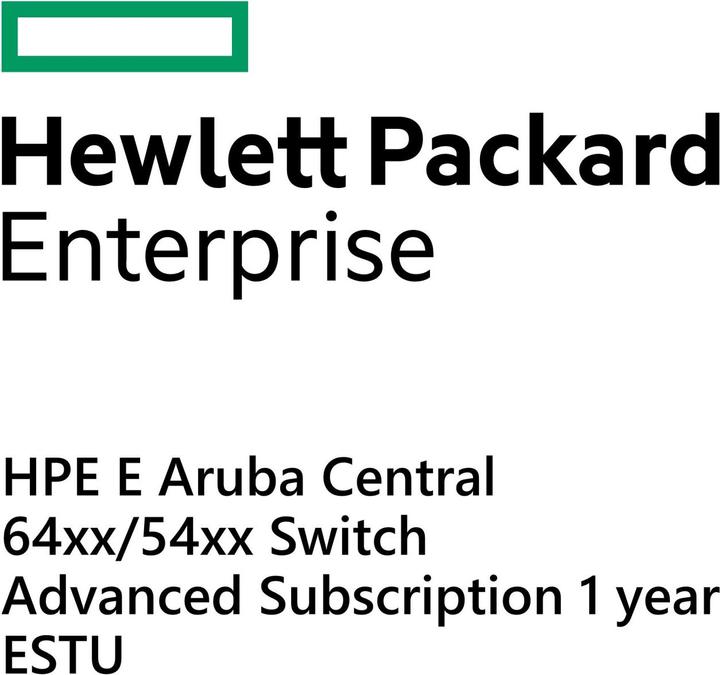 Produktbild HPE E Aruba Central, 64xx/54xx Switch, Advanced Subscription, 1 year, E-STU
