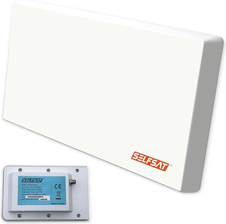 Immagine prodotto Selfsat H22D+ antenna piatta con LNB singolo (Antenna piatta, 34.50 dB, DVB-T / -T2)