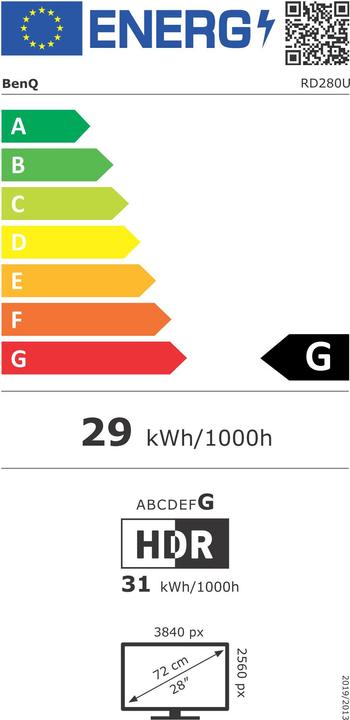 Energy Label BenQ RD280U (3840 x 2560 pixels, 28.20")