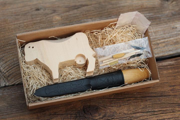 Image du produit Naturzone Set de sculpture sur bois VACHE (6 cm)