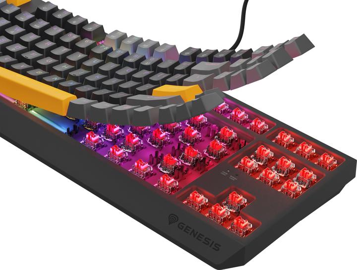 Actual product image Genesis Thor 230 TKL Anchor Gray Positive RGB Outemu Red (US, Cable)