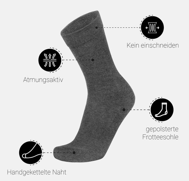 Actual product image Normani 6 pairs of health socks with comfort cuff and towelling sole - 9191 (pack of 6, 39 - 42)