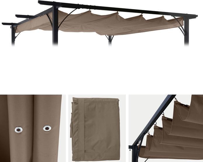 Produktbild Swisshandel24 Ersatzbezug 320x250cm für Dach Pergola Pavillon 3x3m - taupe (320 cm, 250 cm)
