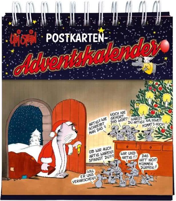 Produktbild Uli Stein Postkarten-Adventsaufsteller mit 24 Weihnachtskarten
