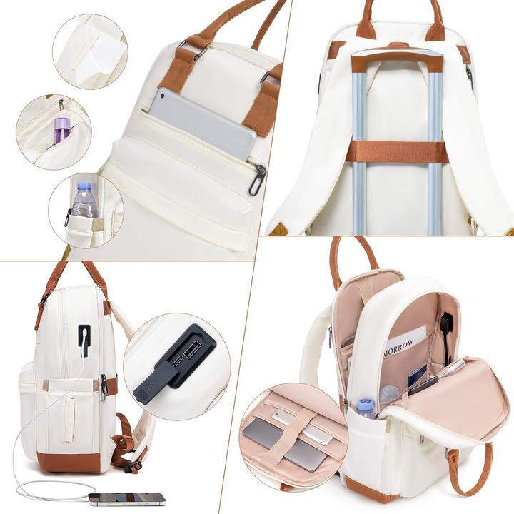 Immagine prodotto Coolife 5-teiliges Hartschalen-Trolley-Set mit Reiserucksack und Kulturbeutel (93 l, Bagaglio a mano (fino a 50 litri), M (50 - 90l), L (90 - 115l))