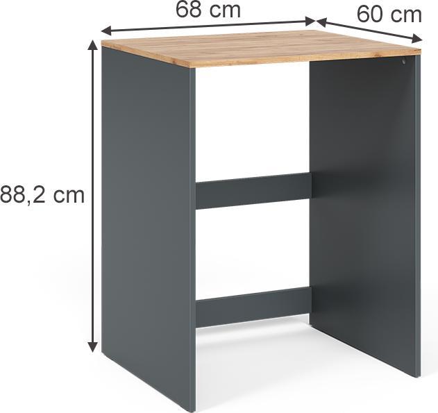 Image du produit Vichy Waschmaschinenschrank Viktor, Anthrazit/Goldkraft Eiche, 68 x 88.2 cm