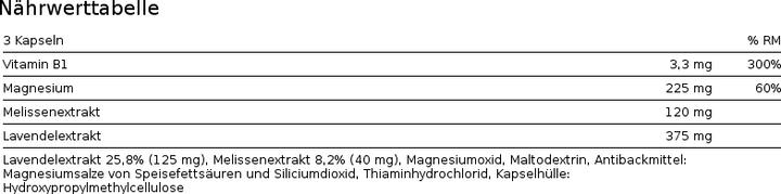 Nutritional values and ingredients Phytopharma Lavandula (1 Piece, Capsules, 80 g)