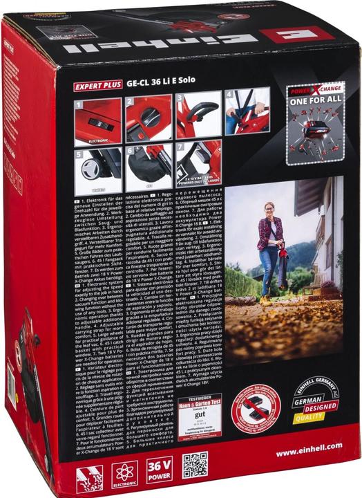 Image du produit Einhell GE-CL 36 Li E Solo (Fonctionnement sur batterie, Aspirateurs et souffleurs, Souffleur de feuilles, Aspirateurs à feuilles)