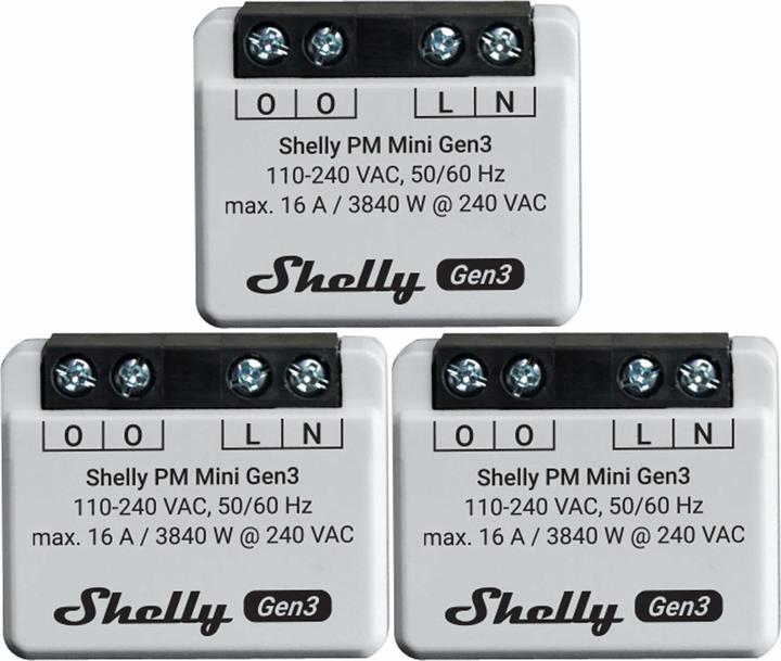 Shelly WLAN-Leistungsmesser Plus PM Mini Gen.3, weiss, 3 Stück