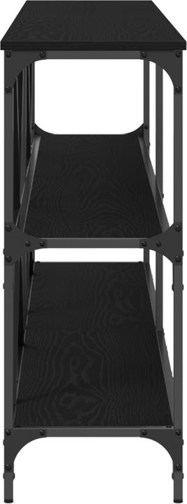 Produktbild VidaXL Konsolentisch Schwarz Eiche 200x30x75 cm aus Spanplatte und Stahl (200 x 30 x 75 cm)