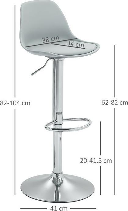 Produktbild Swisshandel24 Barhocker 2er Set, Gepolstert Barstuhl mit Stahlgestell, Lehne für Küche Grau