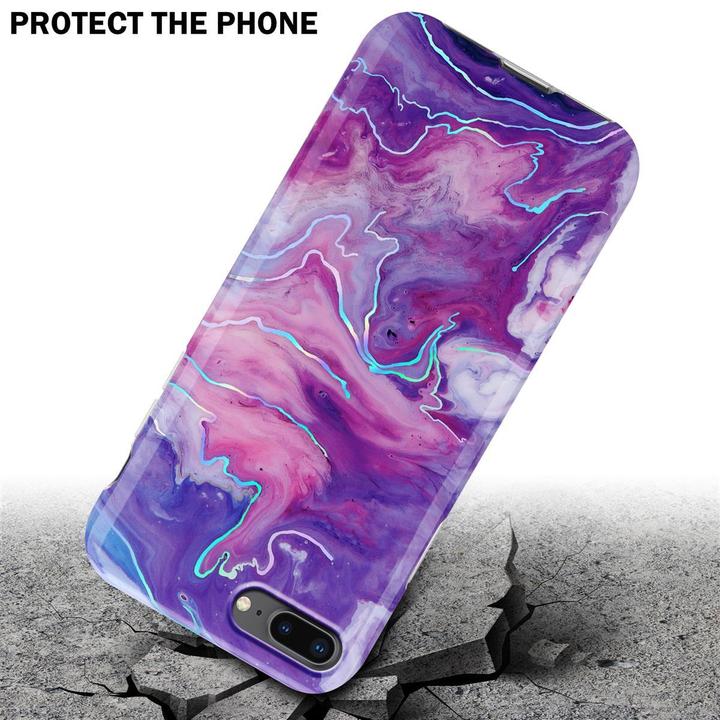 Image du produit Cadorabo Couverture IMD TPU Marbre coloré (Apple iPhone 7 Plus, Apple iPhone 7s Plus, Apple iPhone 8 Plus)