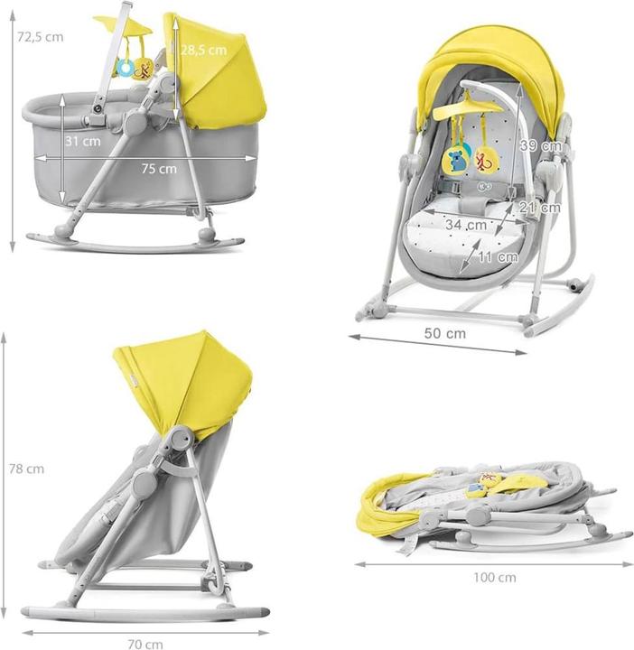 Actual product image KinderKraft UNIMO UP 5in1 bouncer yellow