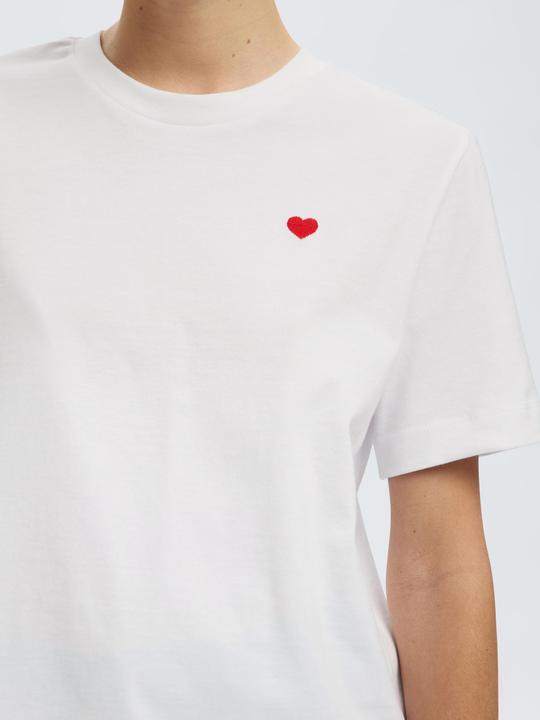 Actual product image Selected Femme Besticktes T-Shirt mit Rundhalsausschnitt (L)