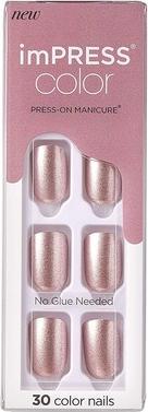 Immagine prodotto KISS Chiodi autoadesivi imPRESS Colore Rosa Paralizzato 30 pezzi (L) (Unghie artificiali, Champagne Rosa)