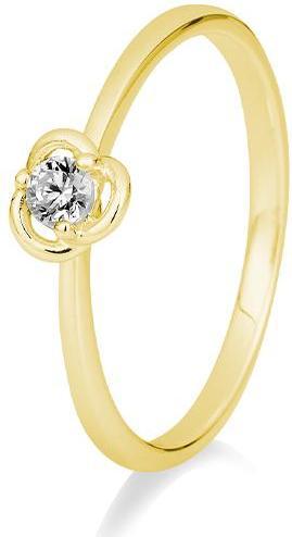 Breuning RING - Rosen-Fassung mit Brillant (53, 750/18 K Gold)