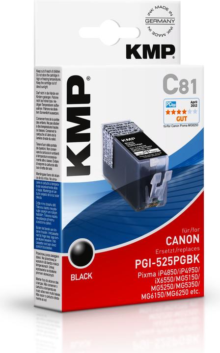 Produktbild KMP C81 Tintenpatrone kompatibel mit PGI-525 PGBK (BK)