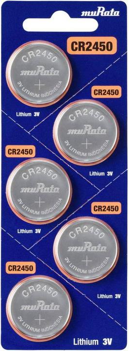 Murata Lithium-Knopfzelle (5 Stk., CR2450, 610 mAh)