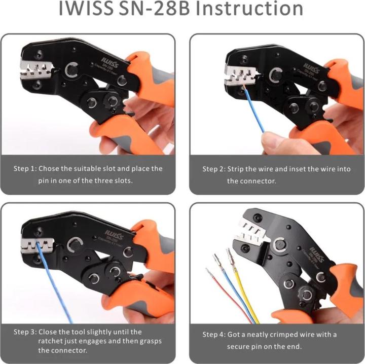 Image du produit Iwiss SN-28B Pince à sertir Dupont 0.1-1mm2 (20 mm)