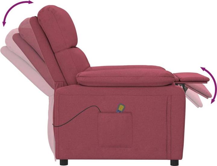 Produktbild VidaXL Massagesessel Fernsehsessel Relaxsessel Sessel Liegesessel Weinrot Stoff