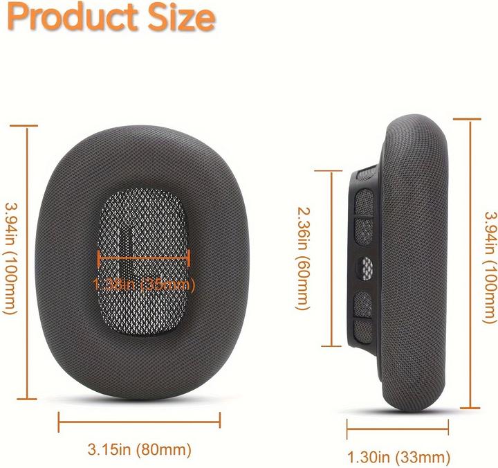 Produktbild PhoneLook Ultra-weiche Memory-Schaum Mesh-Ohrpolster Ersatz (2er Set) mit verstärktem Magnet (AirPods Max)