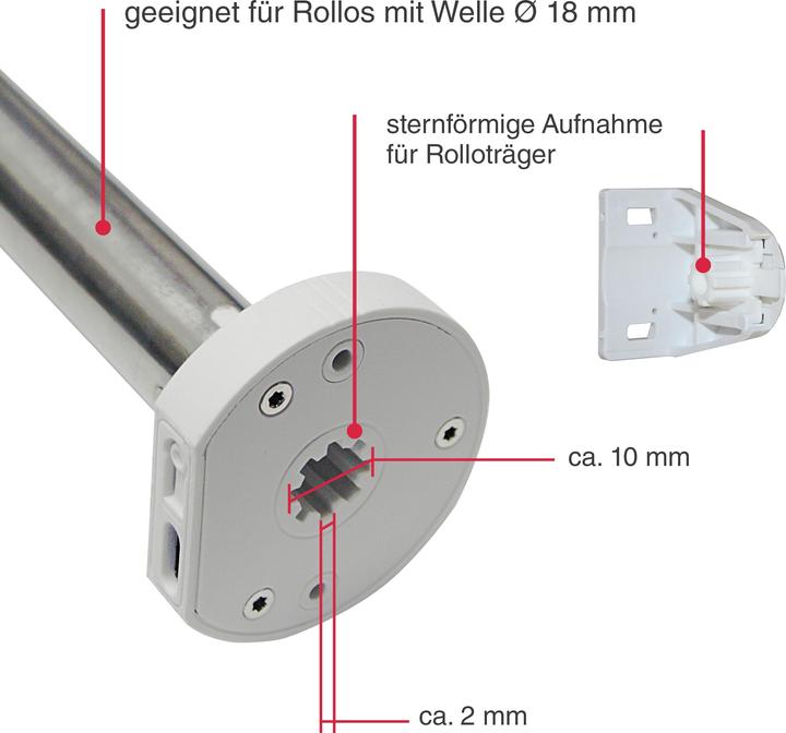 Produktbild Gardinia Rollomotor RM-2 für Rollowelle Ø 18 mm