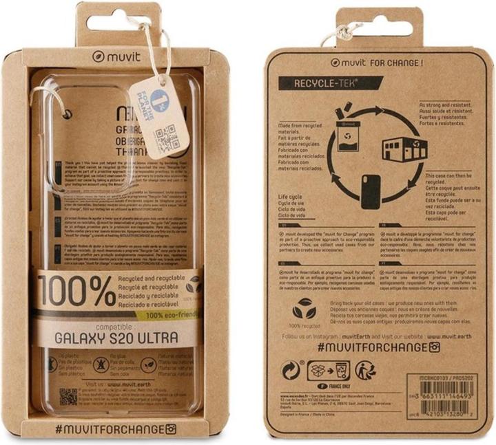 Immagine prodotto Muvit Per cambiare Recycletek Trasparente Rigido: Samsung S20 Ultra/5g (Samsung Galaxy S20 Ultra 5G)