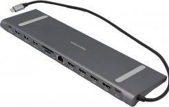 Actual product image Dexlan 14 in 1 Type-C Docking Station MST Function (USB-C, 6 Ports)
