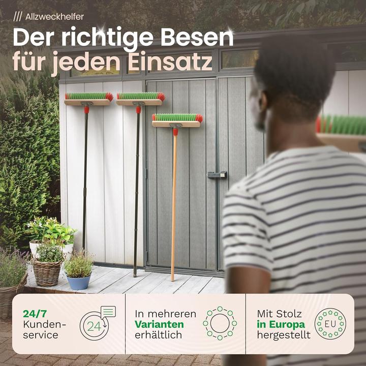 Produktbild Novaliv Gartenbesen Elaston 40 cm Besenkopf Elaston Borsten Ideal als Besen draussen Strassenbesen Har (1 Stk.)