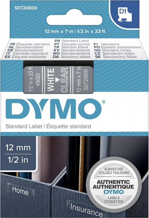 Produktbild Dymo S0720600 Standardband (1.20 cm, Transparent)