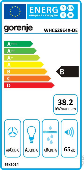 Energy Label Gorenje Cooker bonnet WHC629E4X-DE Chimney bonnet 60cm (Wall hood)