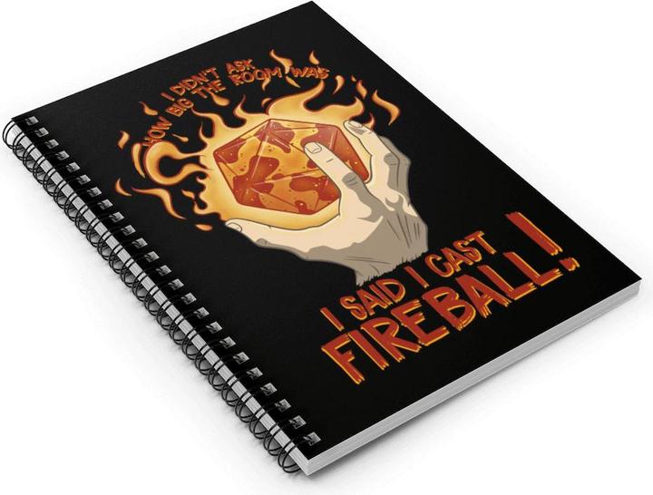 Produktbild Glass Staff Notizbuch I Cast Fireball! Schwarz/Rot (Liniert, Harter Einband)