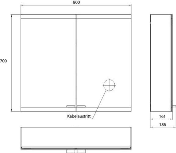 Produktbild Emco asis evo Lichtspiegelschrank, Aufputzmodell, 2 Türen, 800 mm