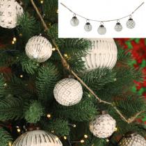 Image du produit Cepewa Ornement de boule de guirlande, blanc-argent, c (5 -pièce)