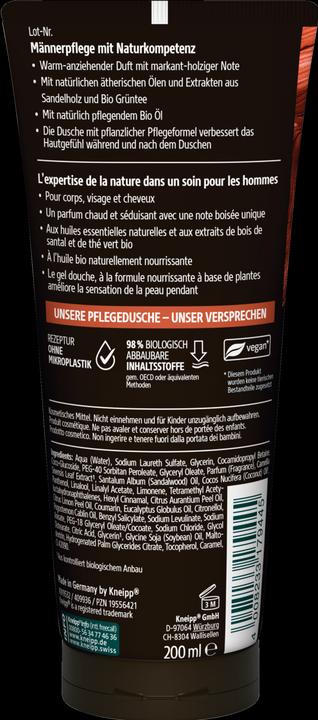 Nutritional values and ingredients Kneipp 3 in 1 Pflegedusche Wild (200 ml)