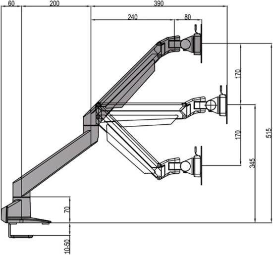 Immagine prodotto Multibrackets Braccio di sollevamento a gas HD (Tavolo, 32")